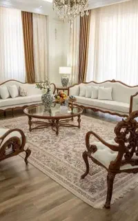 مبل کینگ کار جدید /مبل سه گل/مبل کاجی مبل فرانسوی