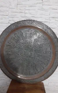 سینی مسی قدیمی خیلی بزرگ قاجاری