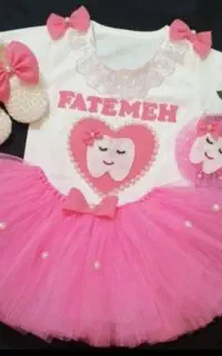 لباس دندونی دخترانه رنگی رنگی
