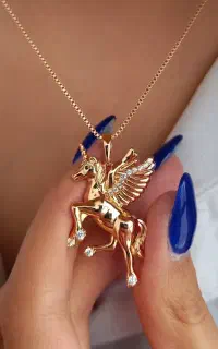 فروش گردنبند اسب تک شاخ ژوپینگ آبکاری طلا