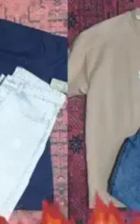 پک تخفیفی یدونه شلوار لی مام و یدونه تیشرت دو نخ