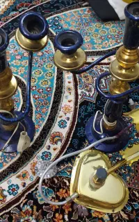 جا شمعدونی و چراغ خواب همراه با روشنایی گاز