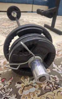 میز پرس چند کاره متحرک و هالتر با وزنه
