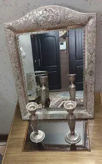آینه شمعدان نقره