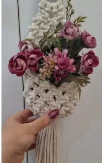 جا گلدانی مکرومه
