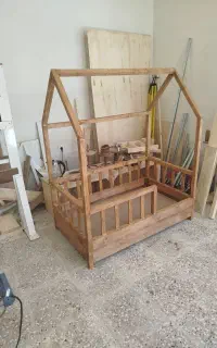 تولیدی  تخت کلبه ای چوبی