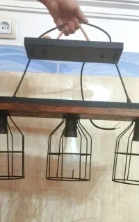 لوستر چوبی فلزی کلاسیک