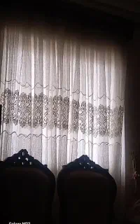 ۲ عدد پرده توری  وکتیبه ی پرده
