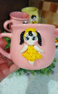 ماگ ساده وعروسکی فانتزی