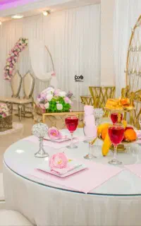 اجاره صندلی شیواری سفیدو میز سفید شیک برای مراسمات