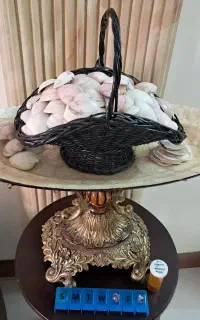 سبد پر صدف و گوش ماهی مناسب آکواریوم ودکور