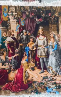 تابلو فرش دستبافت جشن سزار(۵۰ رج چله ابریشم)