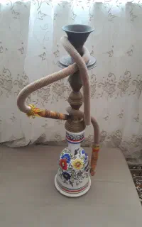 قلیون قدیمی برنجی ساعت مچی
