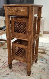 سبد سیب زمینی و پیاز چوبی