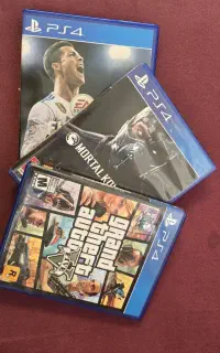بازی ps4 . gta v . mortal kombat xl.fifa18 ریجنall
