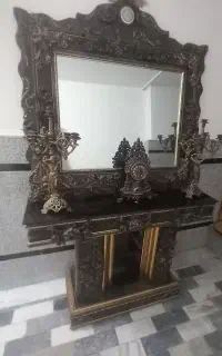 آینه شمعدان چوبی
