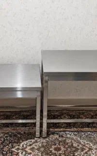 میز استیل،گاز دو شعله صنعتی،قابلمه‌