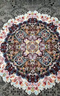 3فرش هالیدی کاشان 1200شانه دودی تیره ذغالی 6و9متری