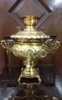 سماور زغالی قدیمی روس سینی مس