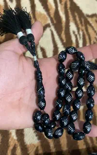 تسبیح کشکول ۳۳ دانه نقره کوب بند فابریک