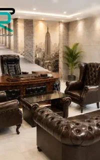 پیشخوان میزکانتر مطب کد۳۴۶۰/صندلی گردان توری نیمست