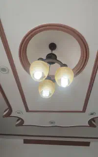 لوستر چوبی فلزی ۳شعله