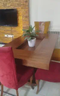 میزنهارخوری ۶نفره ،۴صندلی و نیمکت ۳نفره