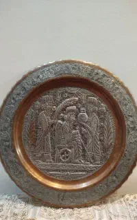 دیوارکوب مسی برجسته کاری طرح هخامنشی