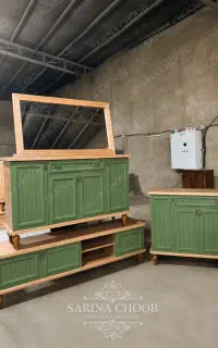 اینه و کنسول/لاریس تمام MDF/ پایه چوب