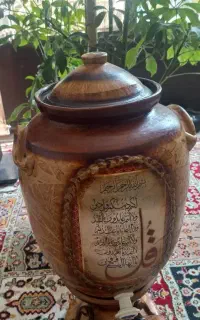 کلمن سفالی نو رنگ آمیزی شده
