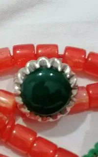 انگشتر نقره کار دست سنگ یشم