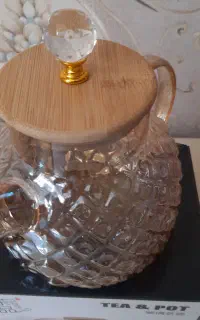 قوری شیشه ای آکبند نو و شیک