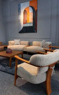 مبلمان * مبل راحتی ویدا ۸نفره دسته چوبی*