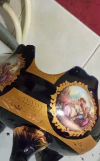 شکلات خوری وقندان سرمه ای در حد نو