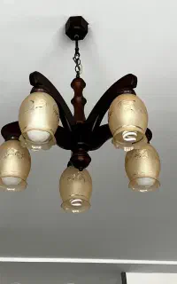 لوستر چوبی ۵ شاخه