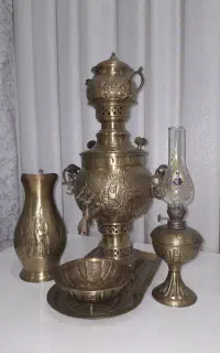 سماور زغالی برنجی آنتیک دکوری