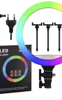 رینگ لایت ۲۲ اینچ RGB ریموت دار با سه پایه 2 متری