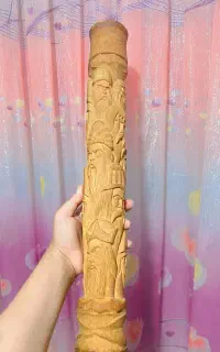 چوب قلیان دست‌ساز منبت‌کاری شده چوبی