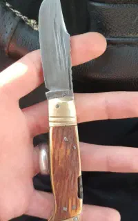 چاقو دسته شاخ استادحسن ممدطلاپدرو چاقو ژاپنی