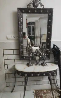 آیینه شمعدان روکش نقره