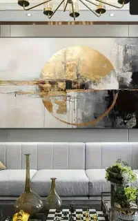 تابلوهای نقاشی مدرن *طرح های مدرن مشکی طلایی*