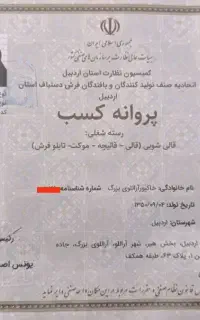 قالیشویی شربت اوغلی(زارعی اراللو) دارای مجوز رسمی