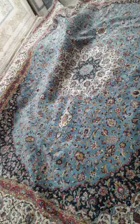 فرش ۱۲ متری ۵۰۰ شانه نخ و یک عدد ۹ متری نخ