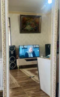 آینه قدی سفید و طلایی نو