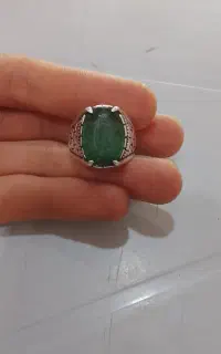 انگشتر رکاب نقره سنگ زمرد