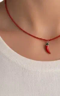 گردنبند منجوق فلفل گیلاس لیمو و