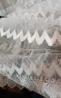 پرده حریر توری پلیسه ای