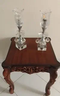 یک جفت شمعدان کریستال