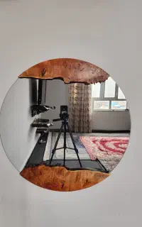 آینه چوبی روستیک