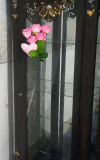 کمد مینی بوفه منبتی گلدانی عروس فندقی